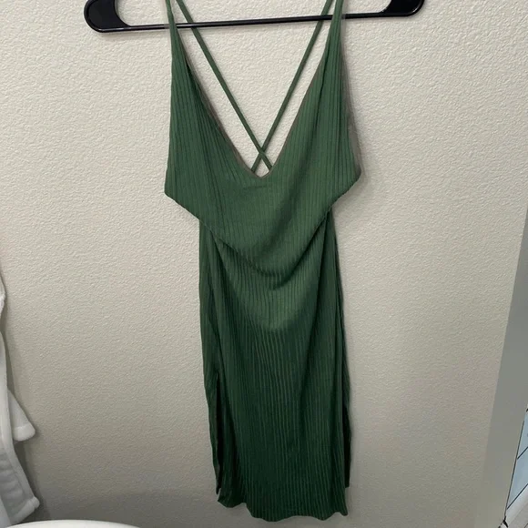 Bogo - Nwt Double Slit Mini Dress | Color: Green | Size: M | Jennbrowning's Closet Bogo - Nwt Double Slit Mini Dress | Color: Green | Size: M | Jennbrowning's Closet